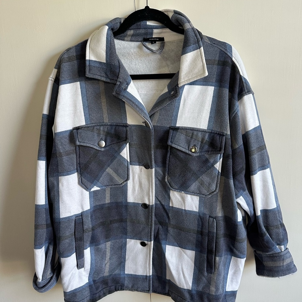 Boohoo plaid oversized jacket